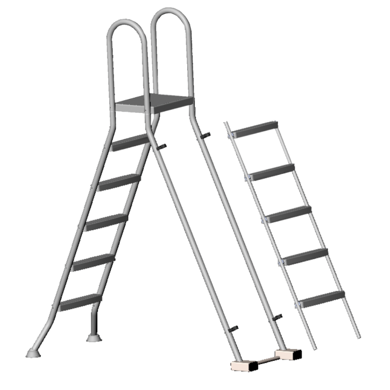 KWAD VARNOSTNA LESTEV IZ NERJAVEČEGA JEKLA ZA PROSTOSTOJEČE BAZENE 4+4 LETIVCE